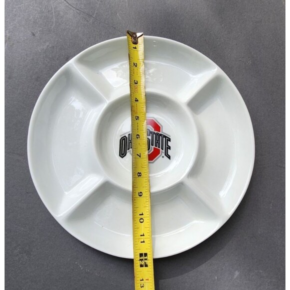 The Ohio State University Ceramic Divided Appetizer Serving OSU Buckeyes Plate - Picture 2 of 9